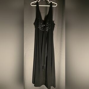 Elegant Black Dress with Silver Detailing